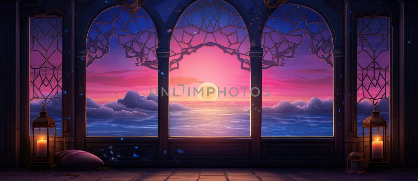 Enchanting Sunset Over the Sea: A Captivating Sky's Dance of Light and Fantasy by Vichizh