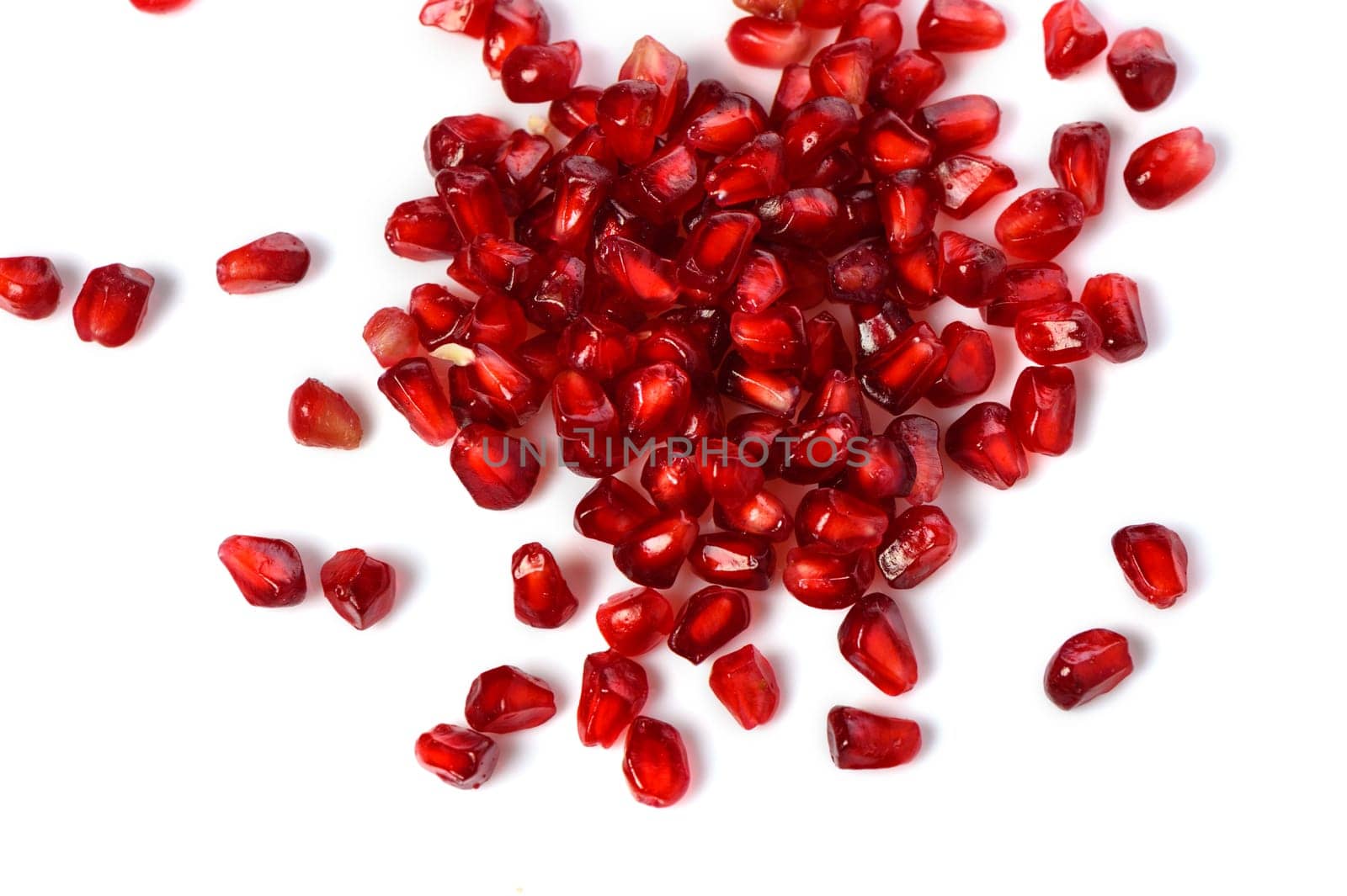 juicy pomegranate seeds on white background 6