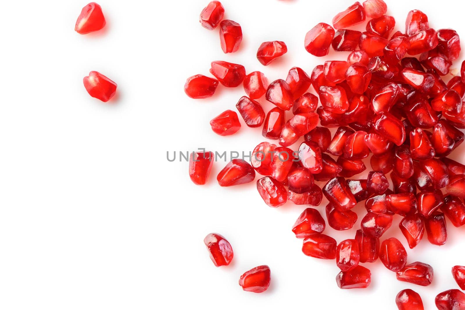 juicy pomegranate seeds on white background 8