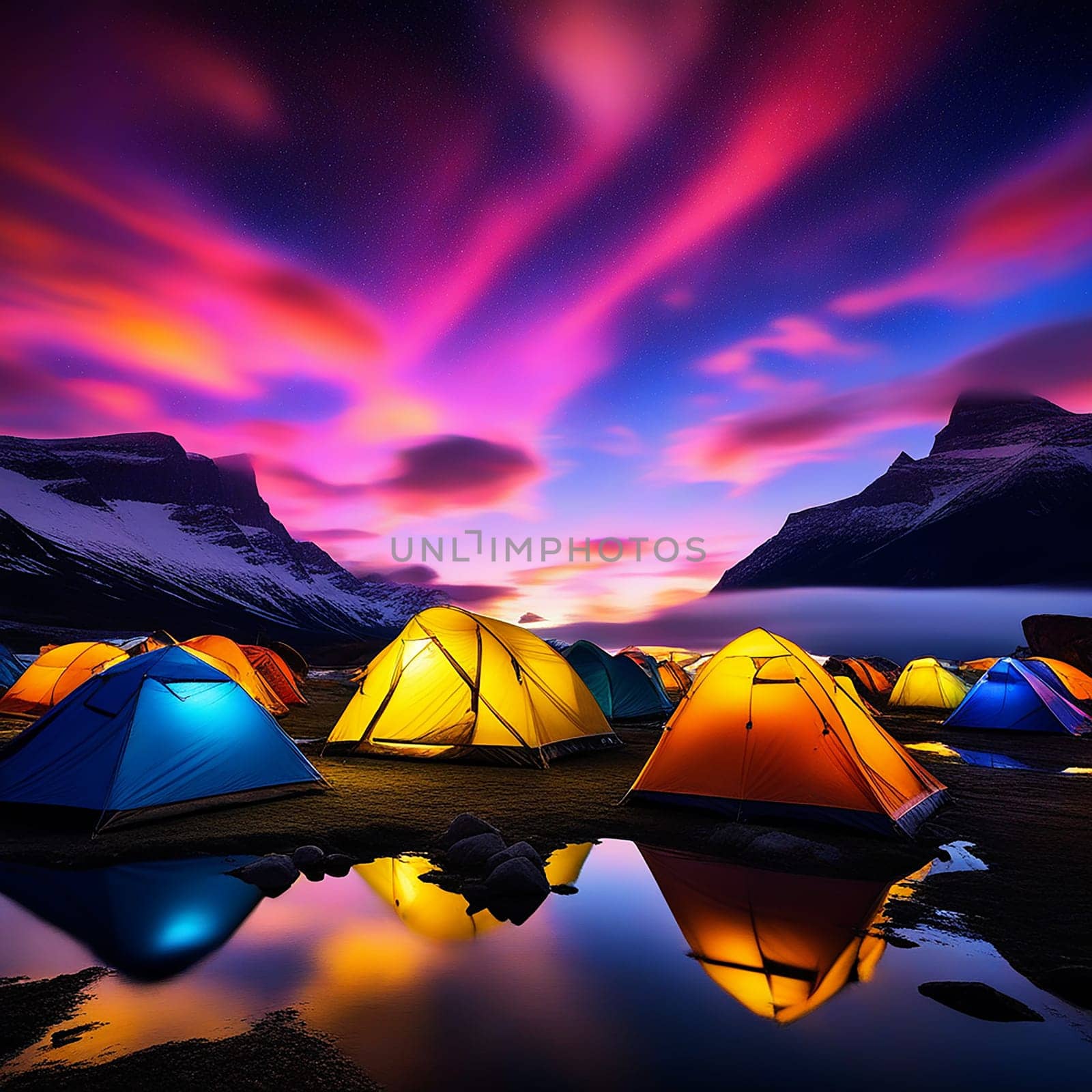 Under the Northern Lights: Tent Camping and Aurora Experience" by Petrichor