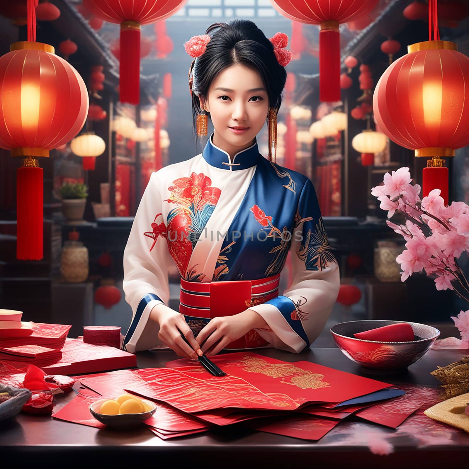 Girl Wishing You a Happy Chinese New Year