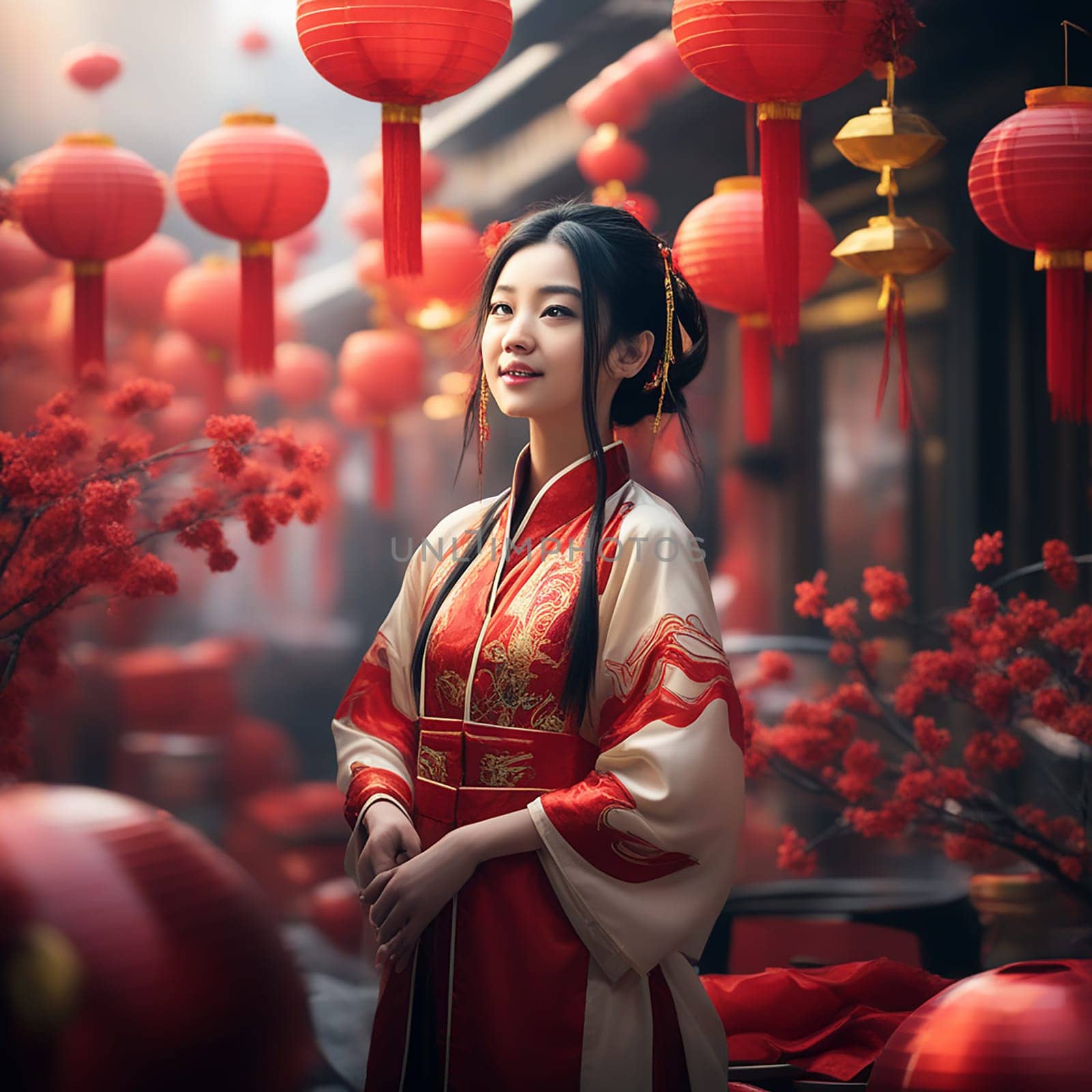 Girl Wishing You a Happy Chinese New Year by Petrichor