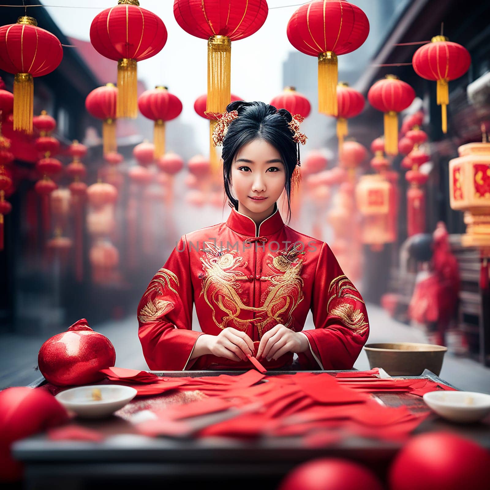 Girl Wishing You a Happy Chinese New Year by Petrichor