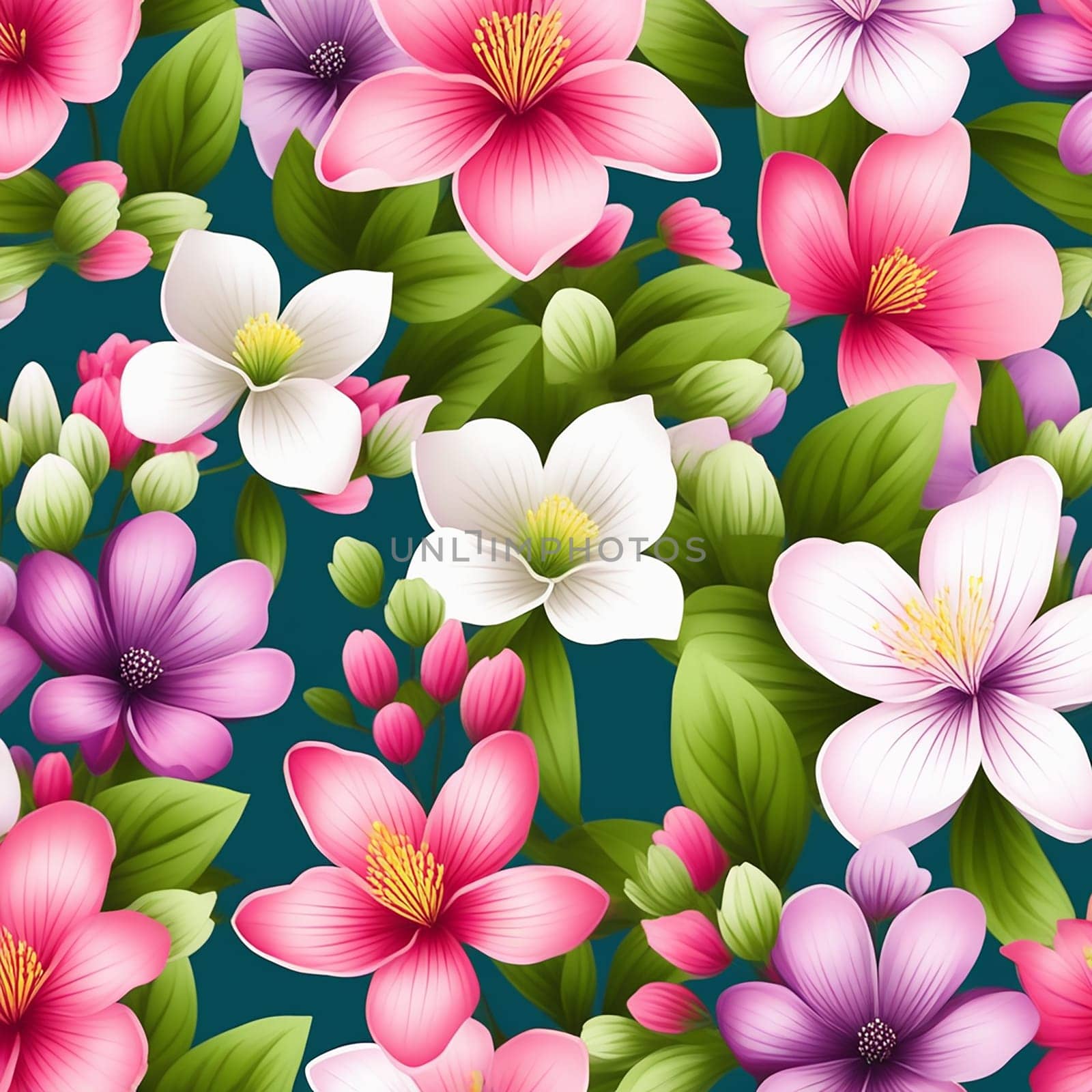 Whimsical Blooms: Pastel Flower Spring Background by Petrichor
