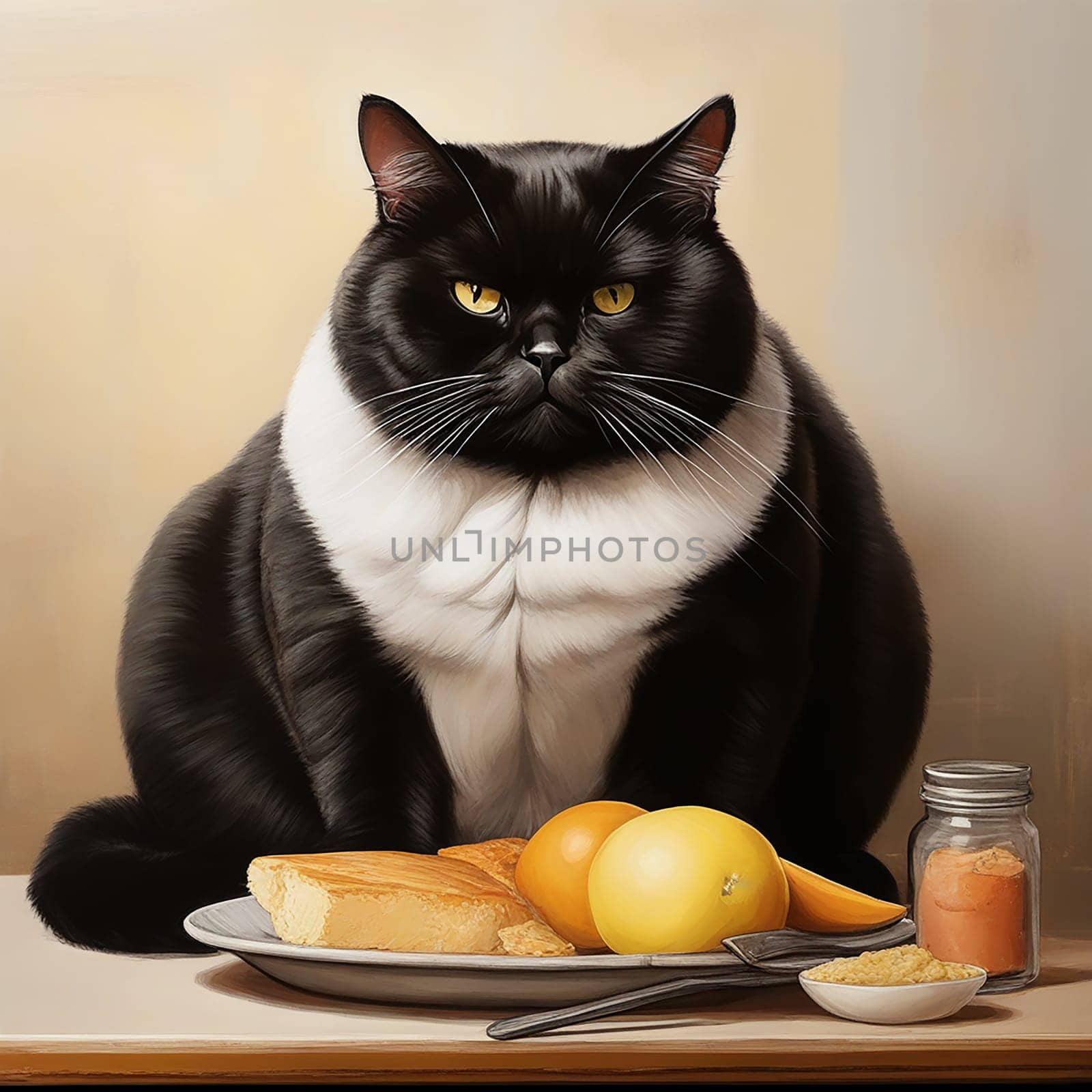 The Curvaceous Charm of a Fat Black Cat by Petrichor
