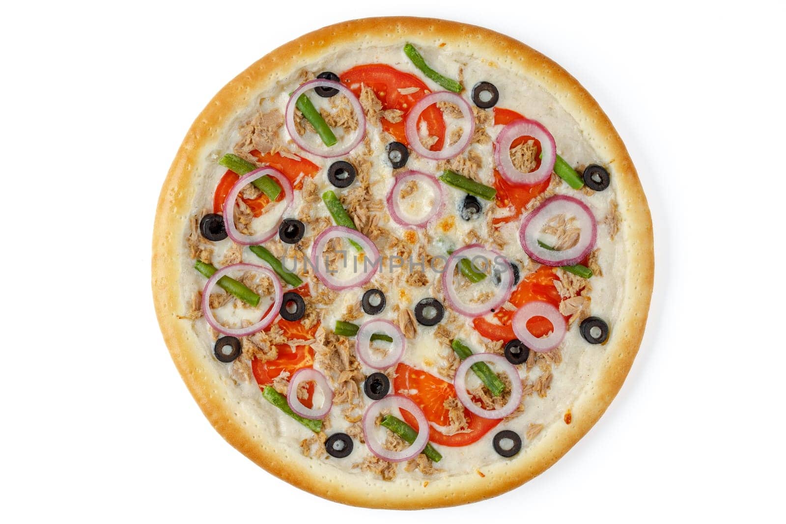 appetizing fresh pizza on a white background for food delivery site 1
