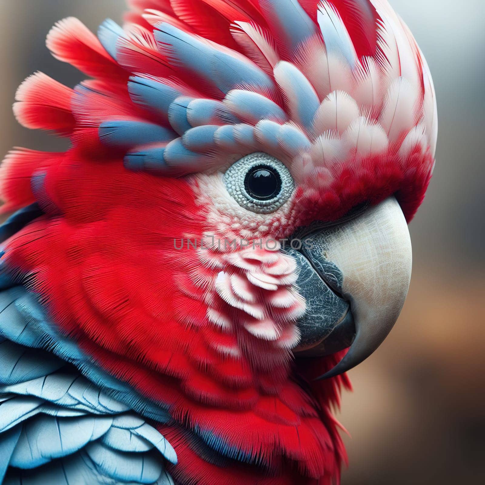 Parrot in the tropical forest. Generative AI. High quality photo