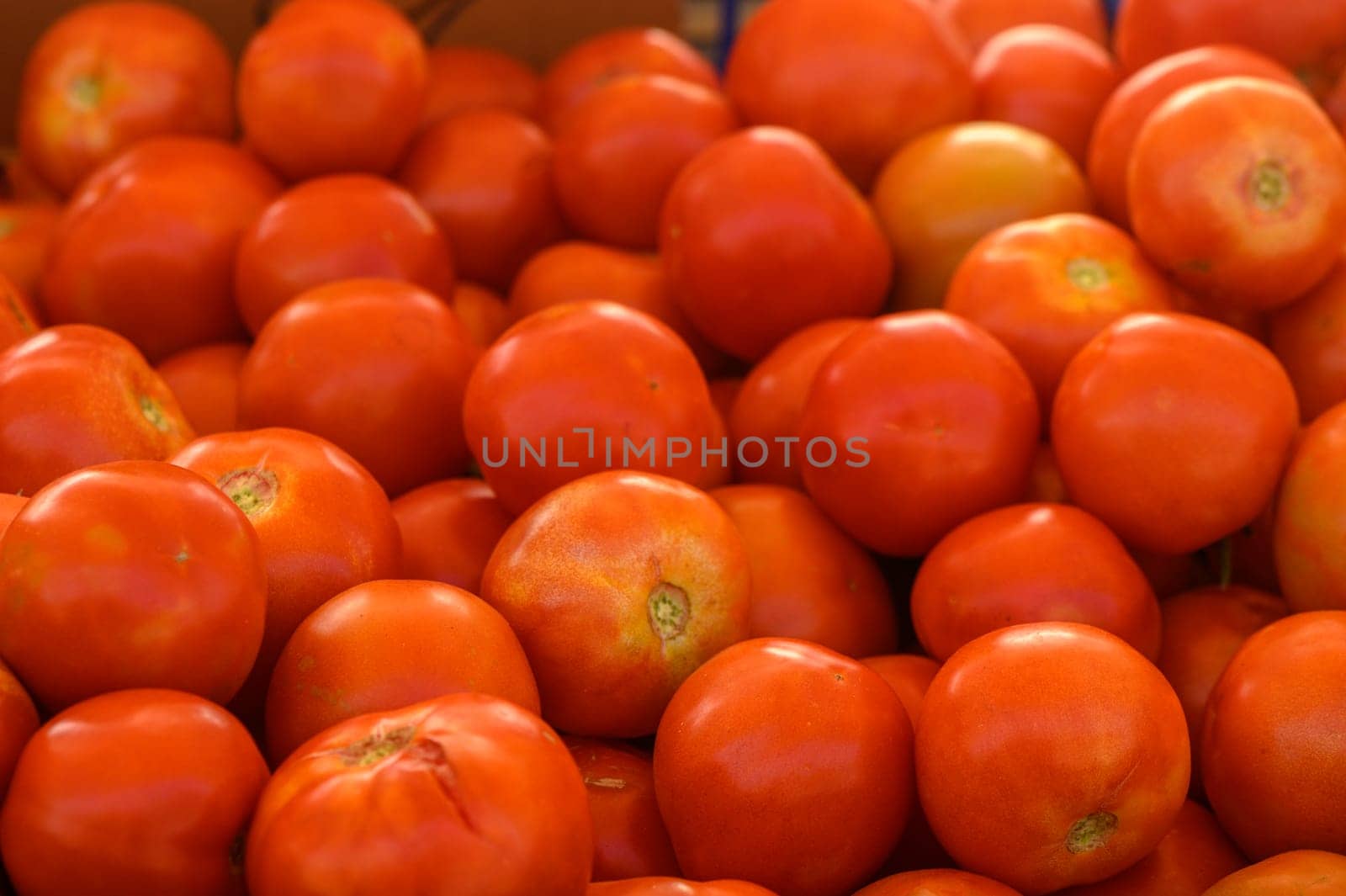 beautiful fresh tomatoes in a pile at a local market in the mediterranean 1 by Mixa74