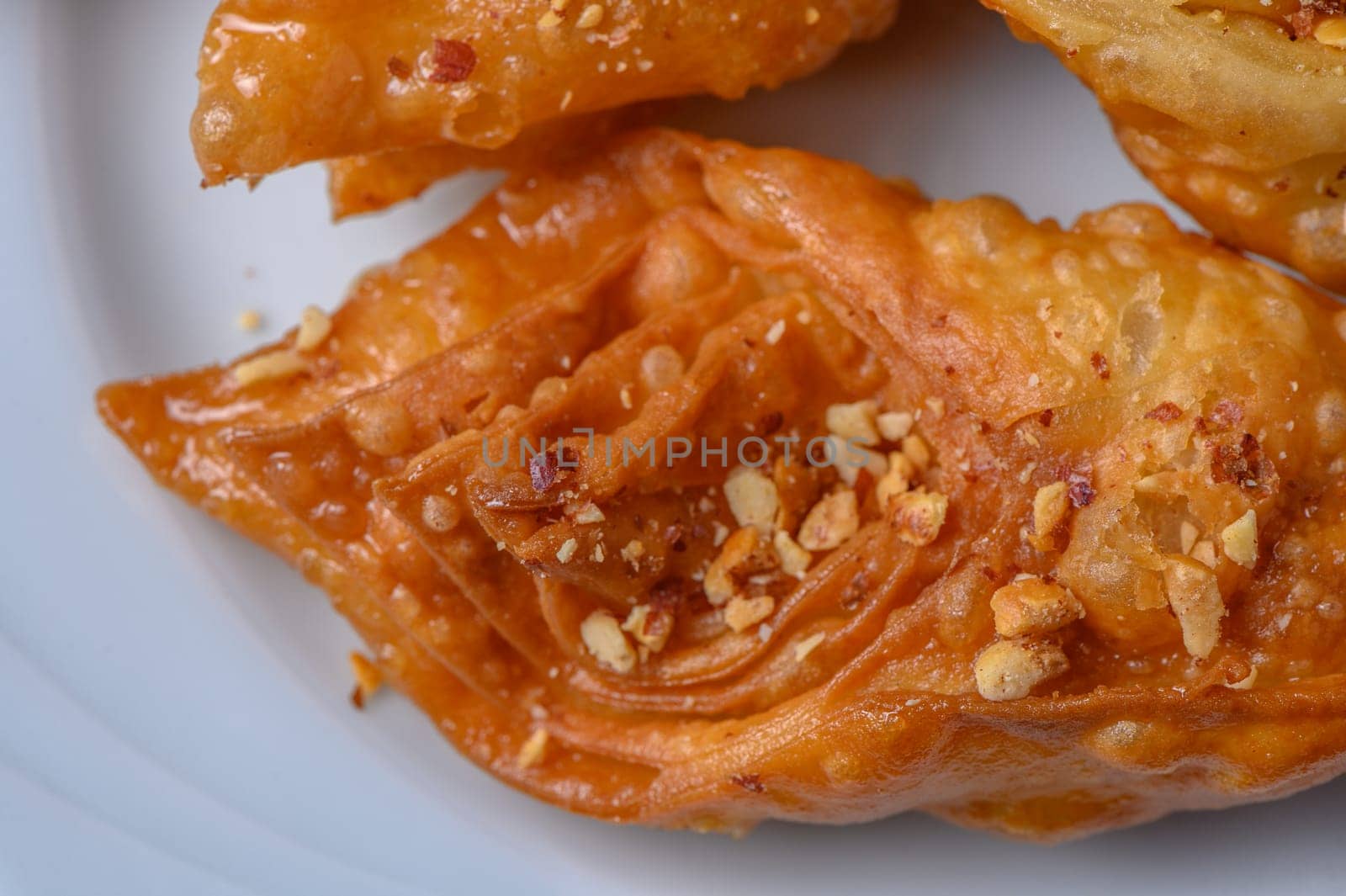 Turkish baklava, sweet dessert with honey on a light plate 6