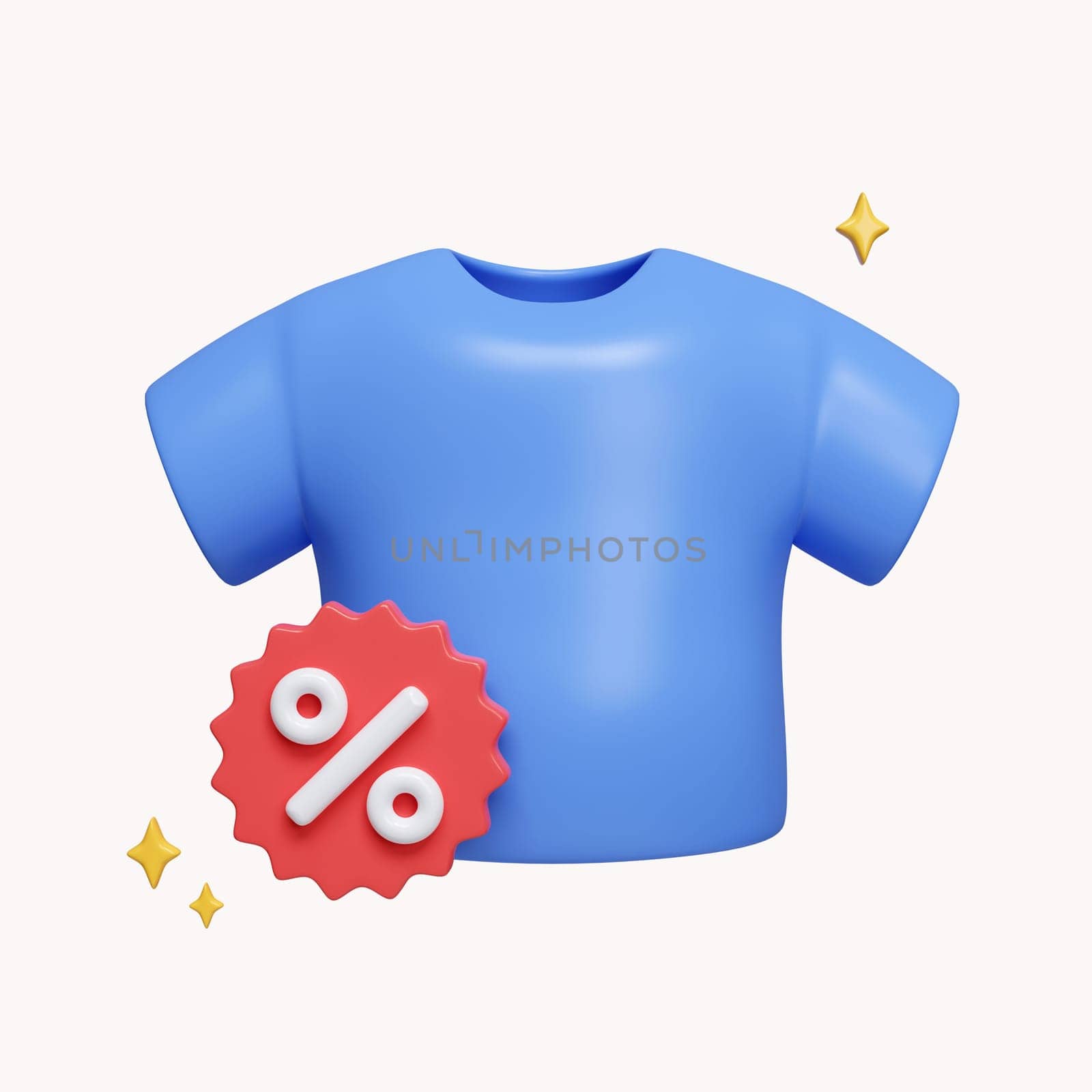 T shirt Sale Discount Tag. Buying new clothes sale discount. consumerism and fashion. icon isolated on white background. 3d rendering illustration. Clipping path. by meepiangraphic