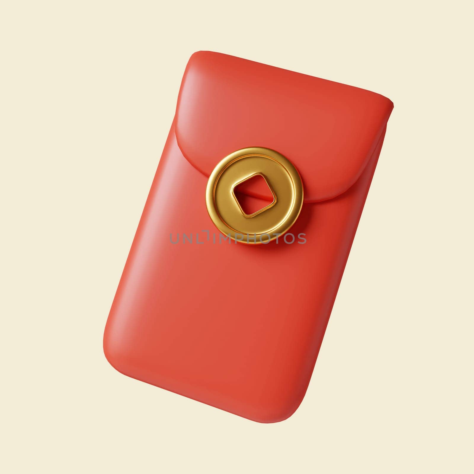 3d money bag. Mid autumn festival. icon isolated on yellow background. 3d rendering illustration. Clipping path. by meepiangraphic