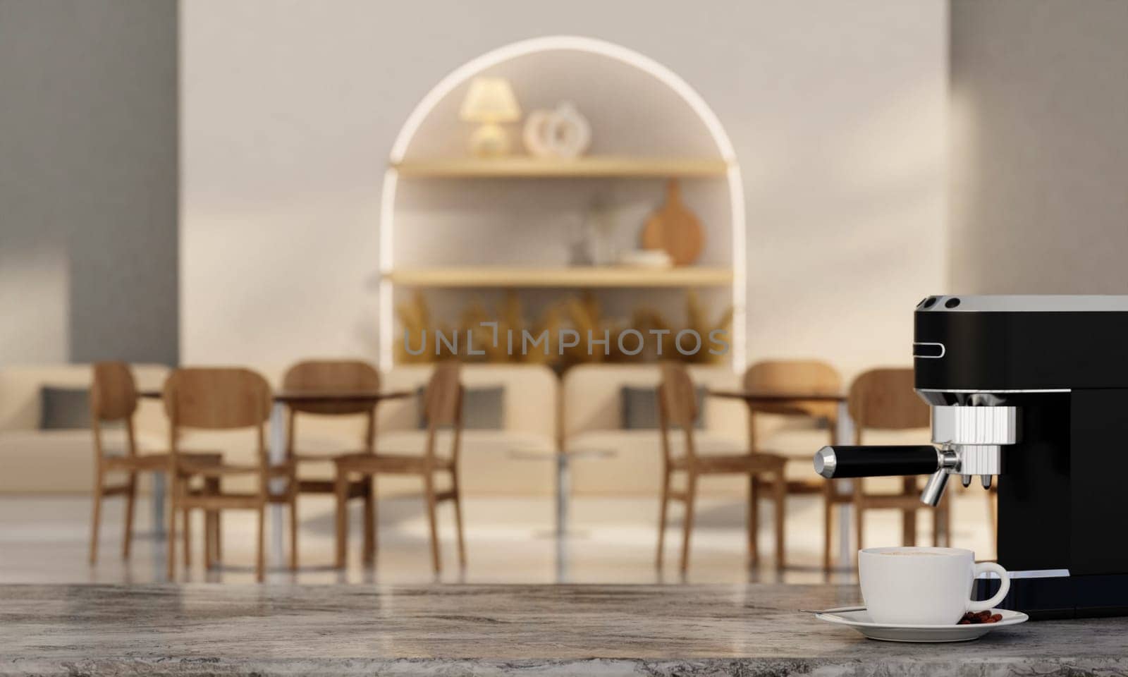 blank top ceramic with luxury dining room table and chair decorate with luxury style 3d render, white wall and ceramic floor 3d render,.