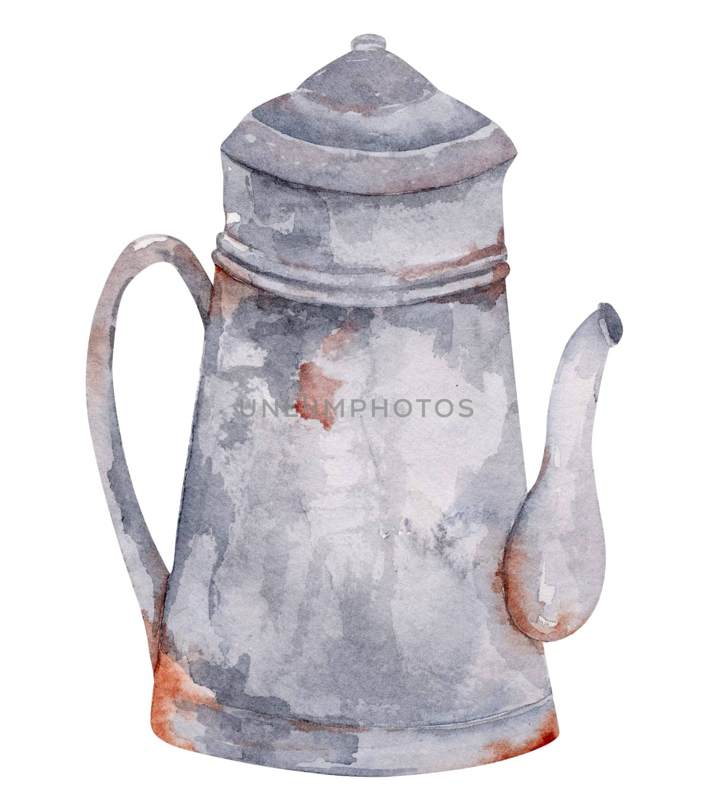 Hand-Painted Watercolor Of An Antique Jug Is A digital Illustration