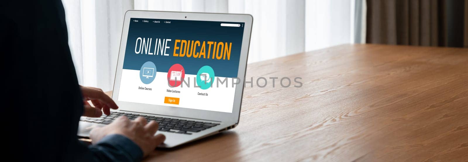 E-learning website with modish sofware for student to study online on the internet network