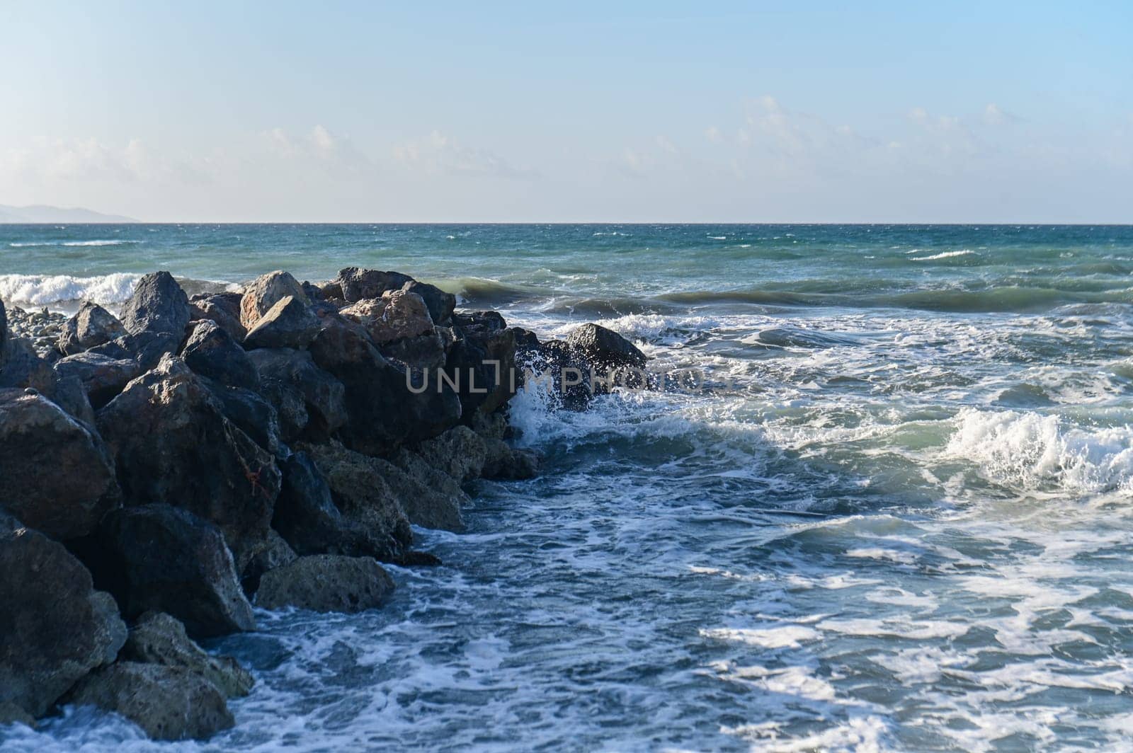waves on the beach of the Mediterranean sea 4 by Mixa74