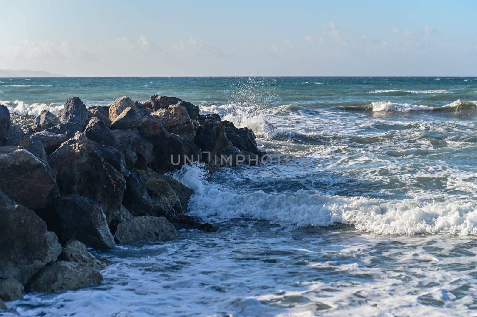 waves on the beach of the Mediterranean sea 2