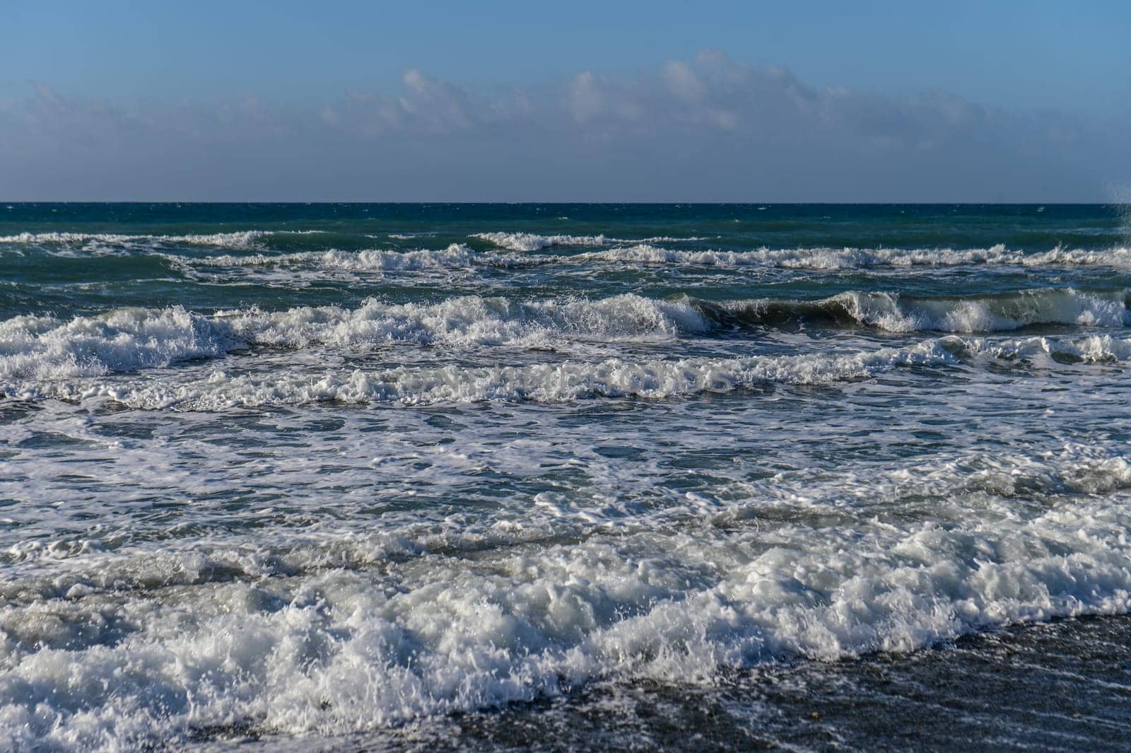 waves on the beach of the Mediterranean sea 1