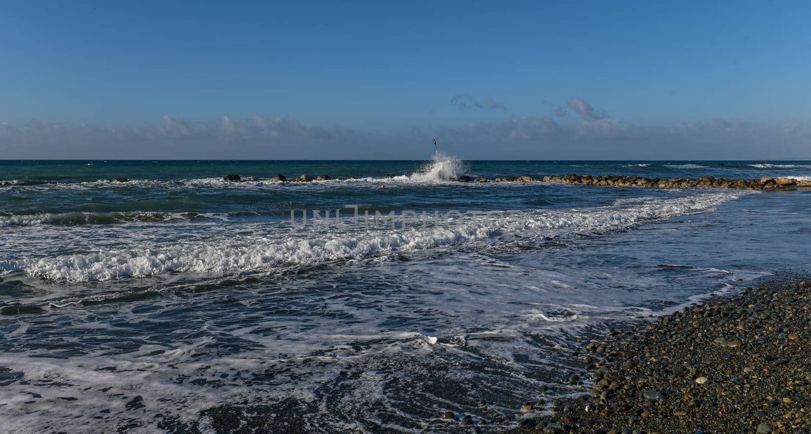 waves on the beach of the Mediterranean sea