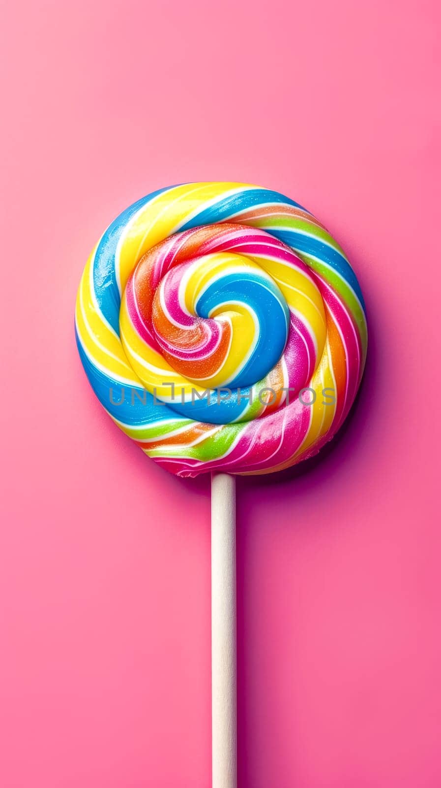 Colorful lollipop on pink background by Edophoto