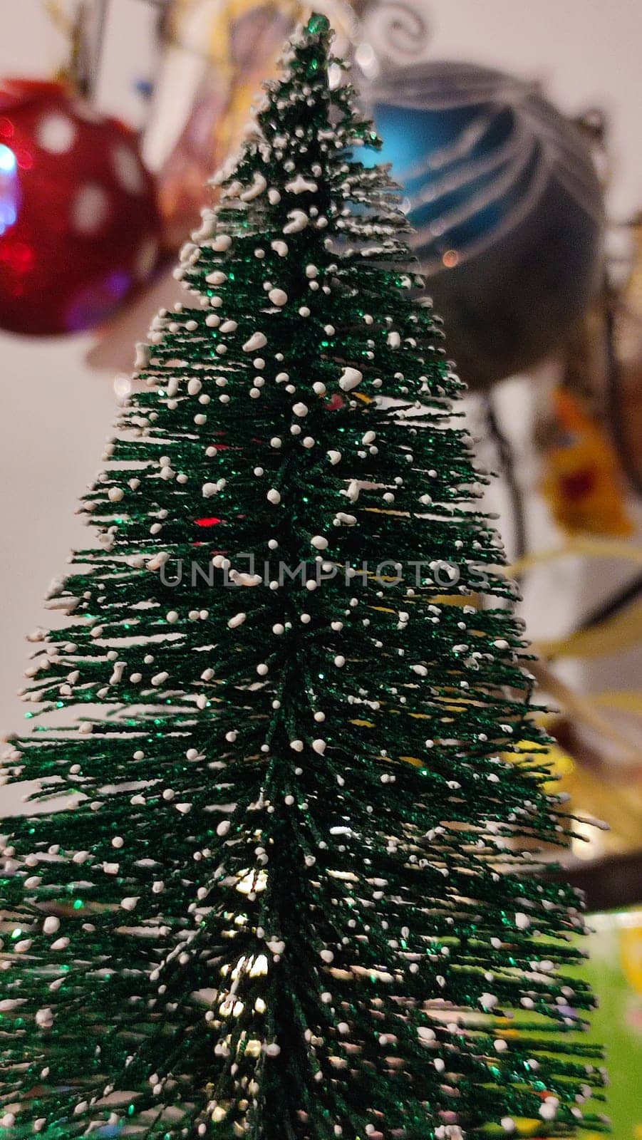 green artificial spruce, cristmas tree. High quality photo