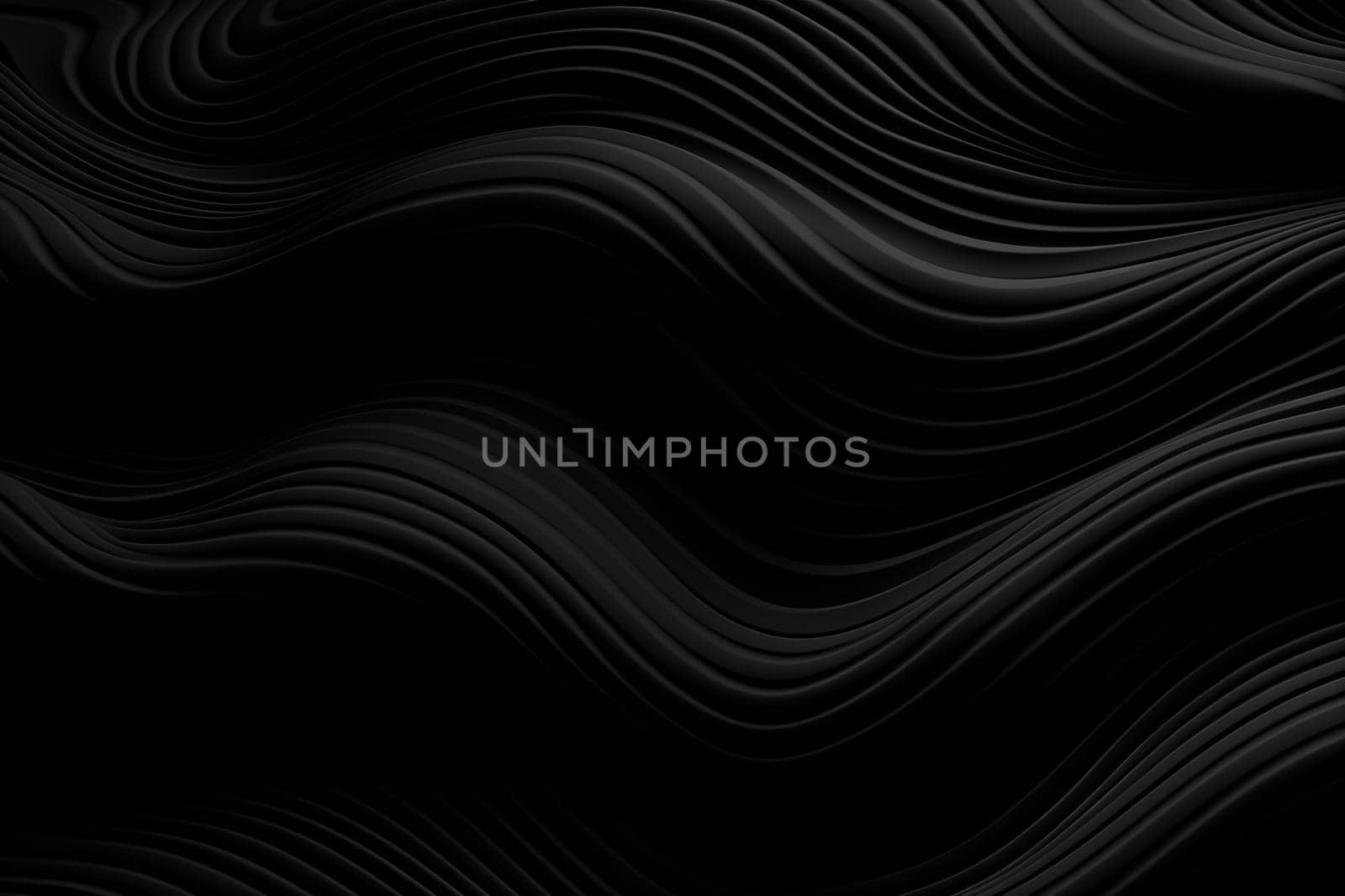 A black background with a pattern of curved black lines by Nadtochiy