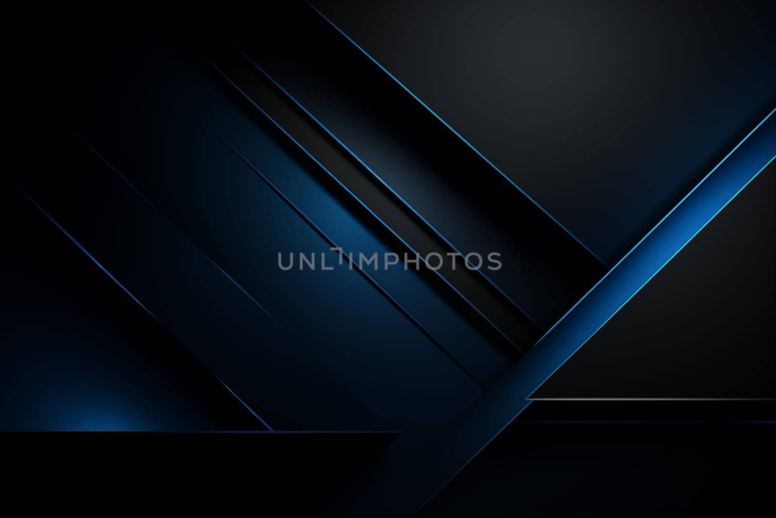 Modern black blue abstract background. Minimal. Color gradient. Dark. Web banner. Geometric shape. 3d effect. Lines stripes triangles. Design. Futuristic. Cut paper or metal effect. Luxury. High quality photo