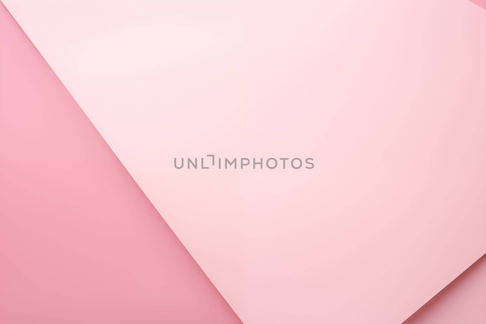Abstract pastel pink colored paper texture geometric shapes and lines minimalist background flat lay copy space by Nadtochiy