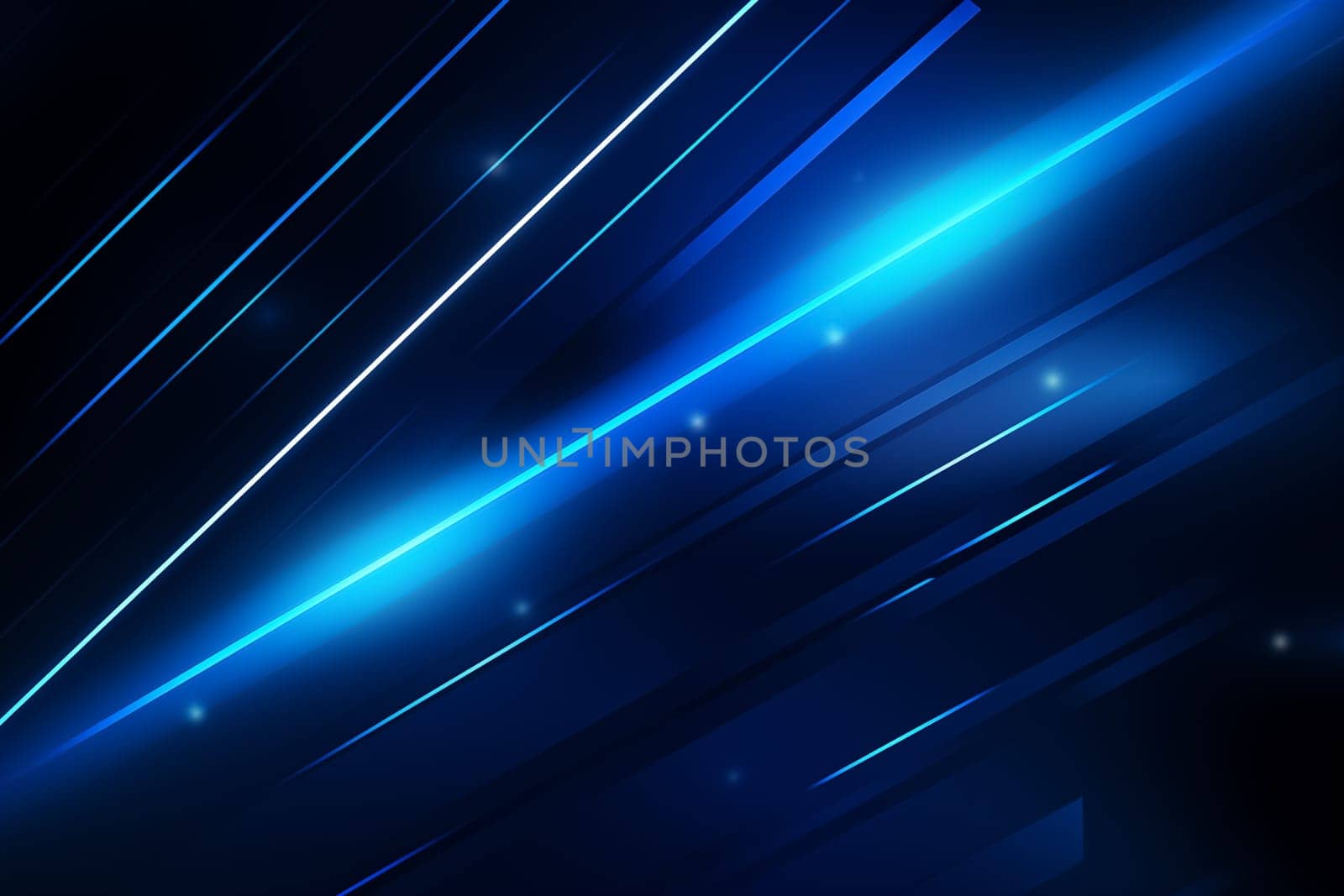 Blue abstract background with blue glowing geometric lines. Modern shiny blue diagonal rounded lines pattern. Futuristic technology concept. Suit for poster, banner, brochure, corporate, website. High quality photo