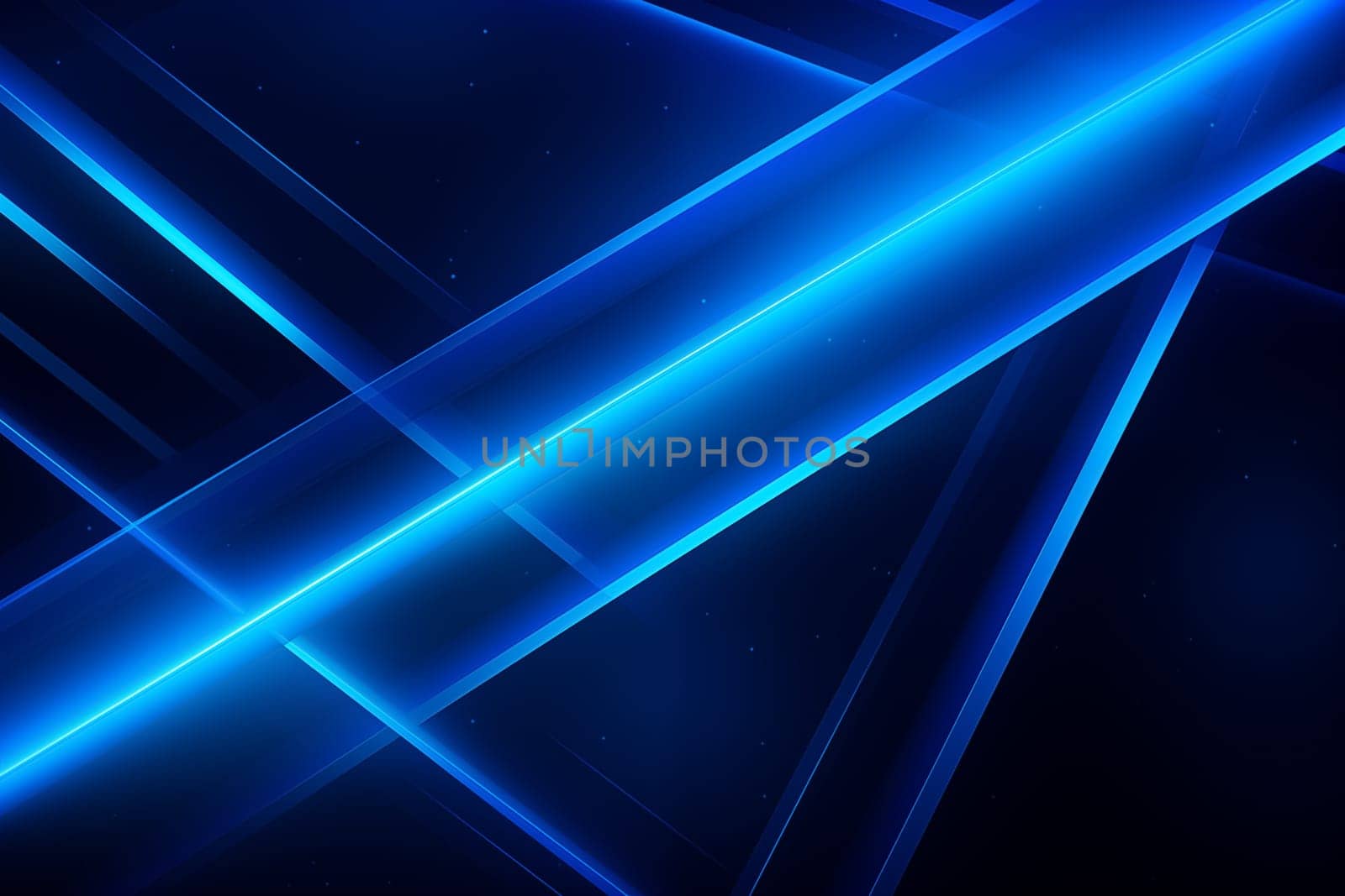 Blue abstract background with blue glowing geometric lines. Modern shiny blue diagonal rounded lines pattern. Futuristic technology concept. Suit for poster, banner, brochure, corporate, website by Nadtochiy