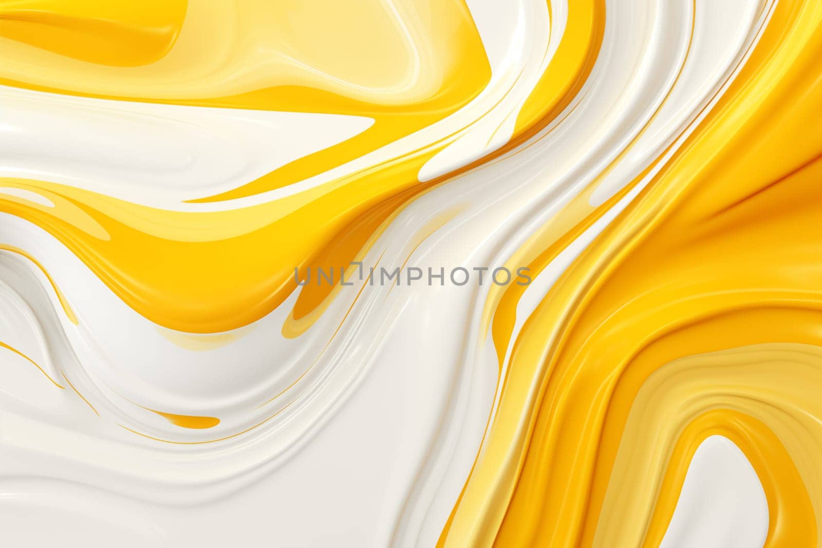 White and yellow fluid shapes abstract background. High quality photo
