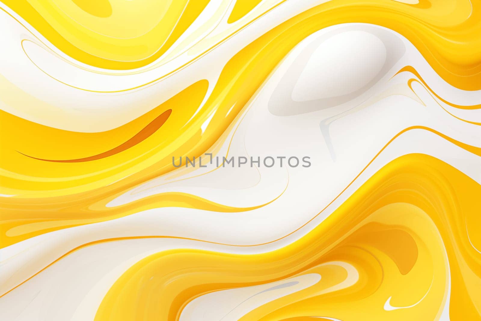 White and yellow fluid shapes abstract background by Nadtochiy