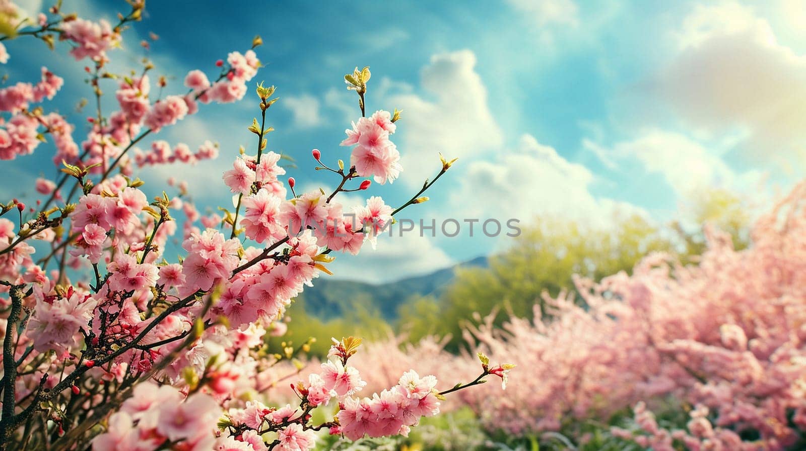 Spring landscape. Fresh foliage, grass. Nature comes to life. spring background for the product by NeuroSky