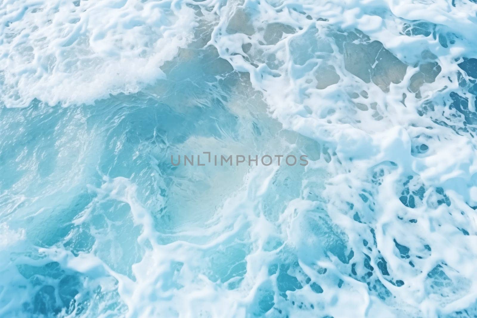 Abstract blue sea water with white foam for background, nature background concept by Nadtochiy