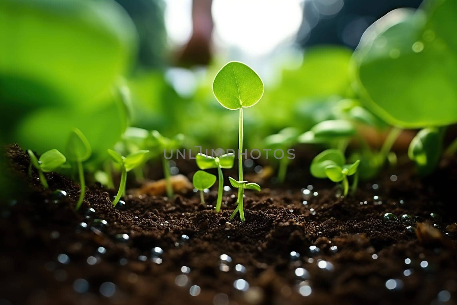 Planting plants in spring. Concept of spring, environmental protection.