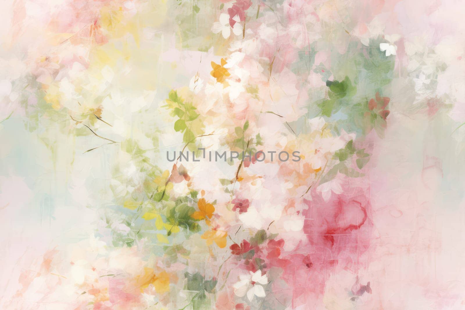 Watercolor Floral Blossom: Abstract Pink Grunge Artistic Brush on White Background