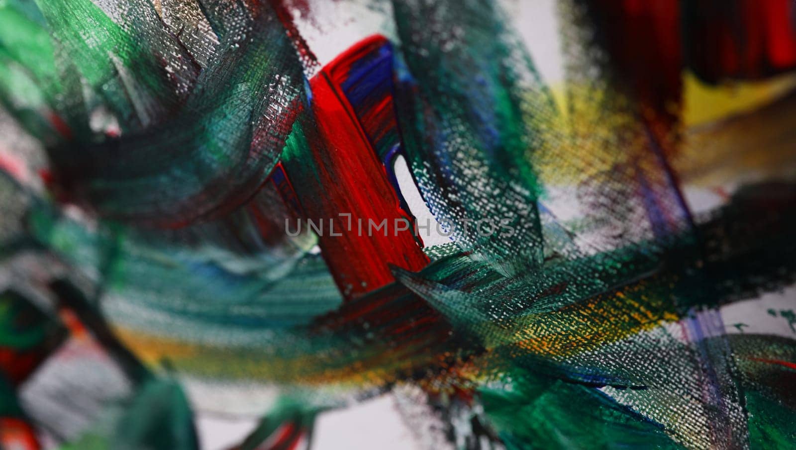 Closeup of painting with acrylic paints on canvas by kuprevich