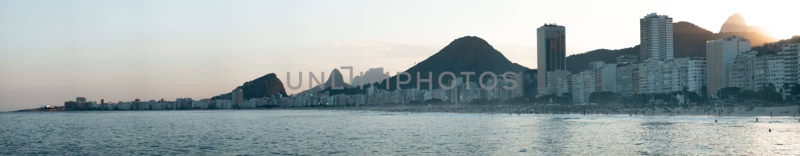 Majestic Sunset Over Rio de Janeiro Skyline and Beach by FerradalFCG