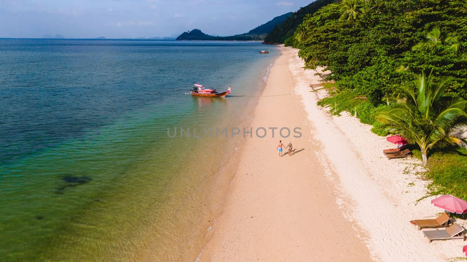 Beach with crystal clear water and blue sky at Koh Libong, Trang province, Thailand, Andaman Sea. by fokkebok