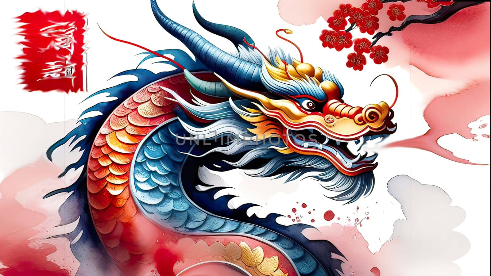 chinese new year concept with dragon background by Proxima13