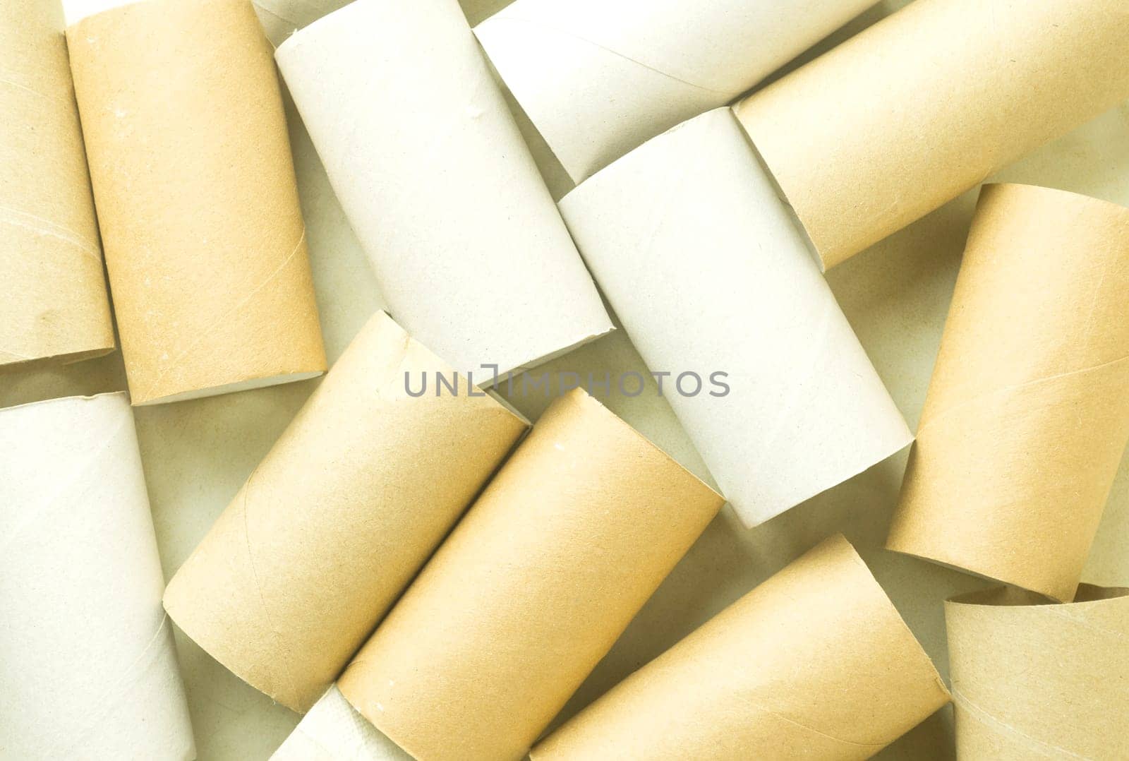 Background of Toilet paper empty rolls,full frame.