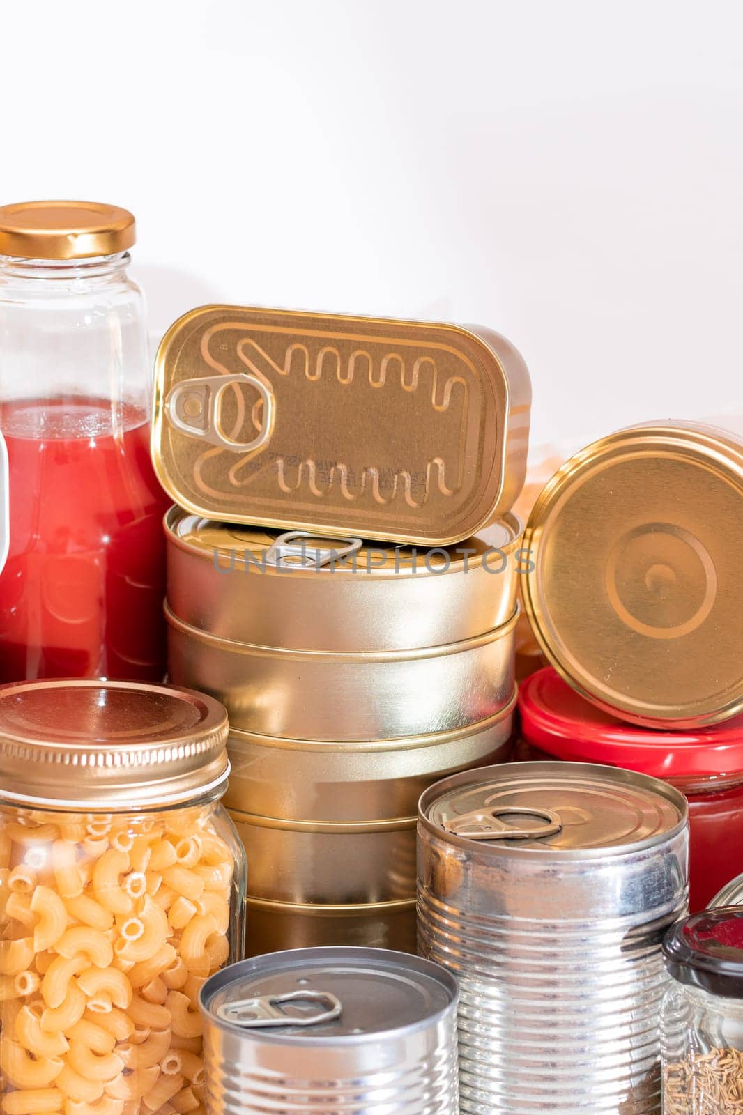 Food Reserves: Canned Food, Spaghetti, Pate, Tuna, Tomato Juice, Pasta, Fish and Grocery by InfinitumProdux