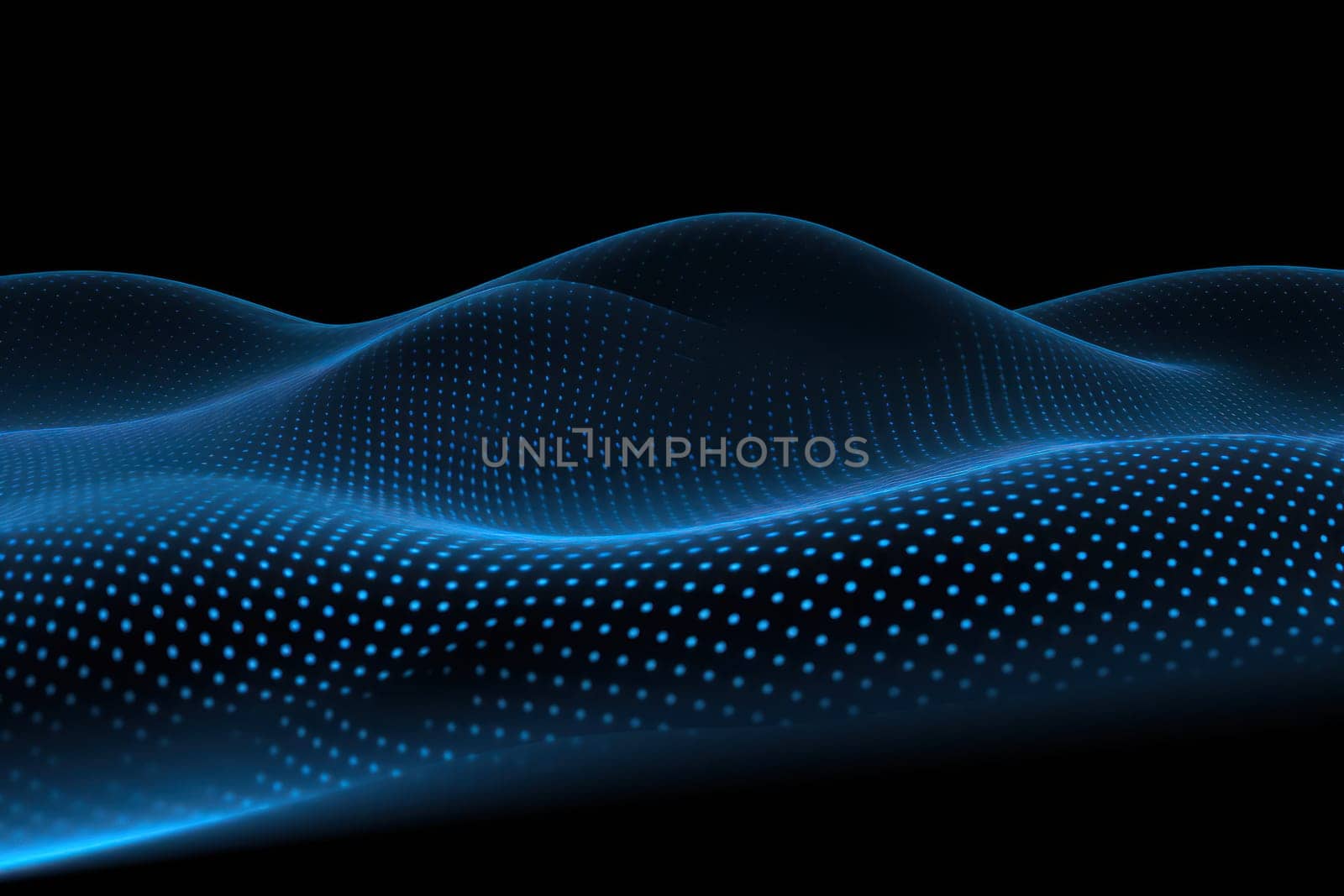 Abstract Futuristic Network: Dark Grid of Digital Waves by Vichizh