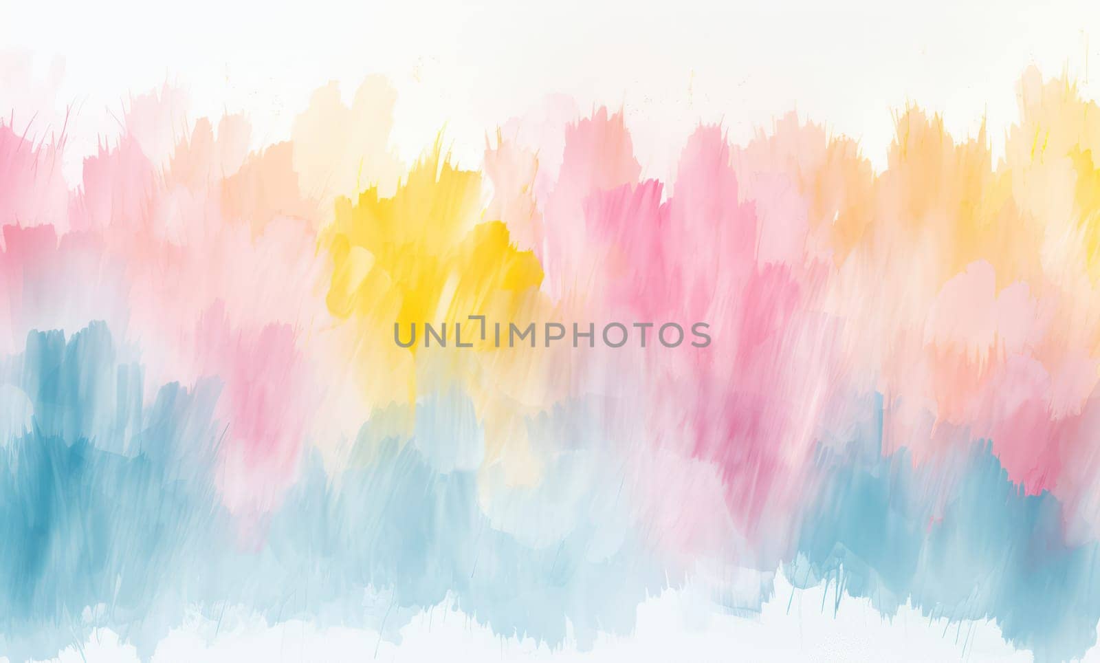Watercolor Abstract Paint Wallpaper: Bright Pink Stains and Pastel Blue Splashes on White Paper