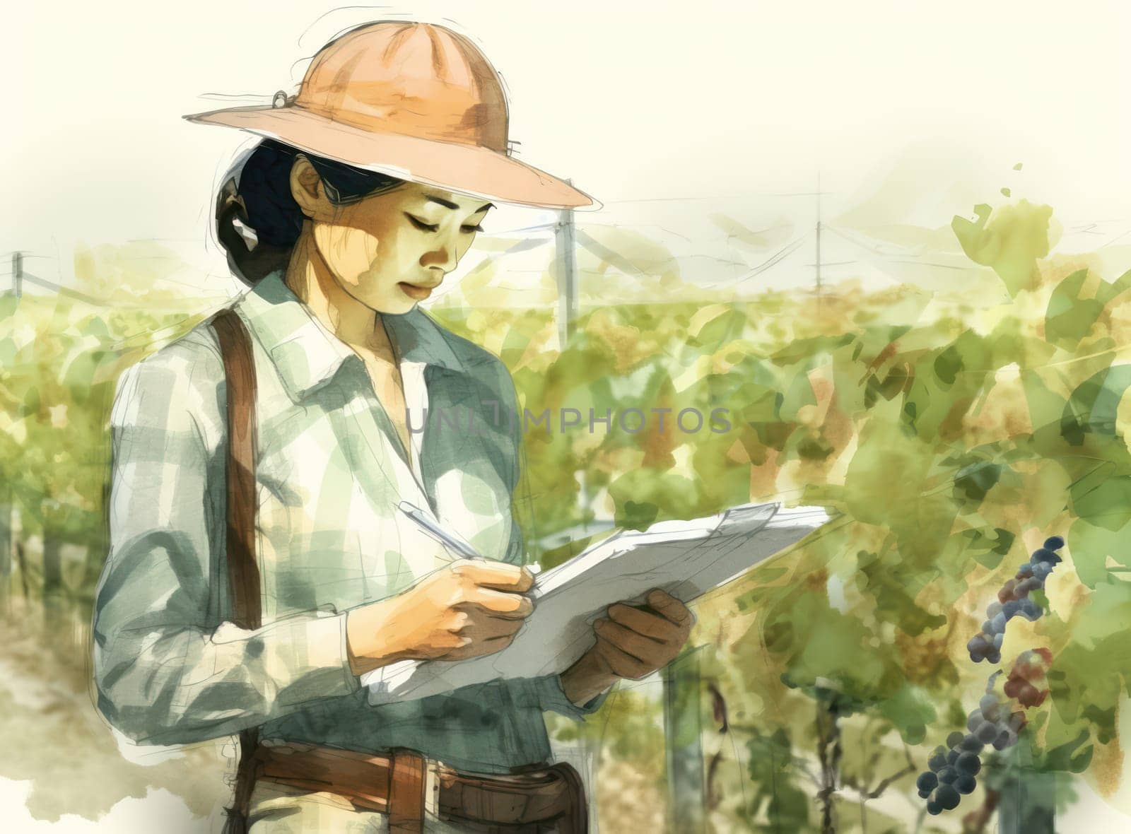 Green Summer Portrait: Young Woman, Farmer's Pride by Vichizh