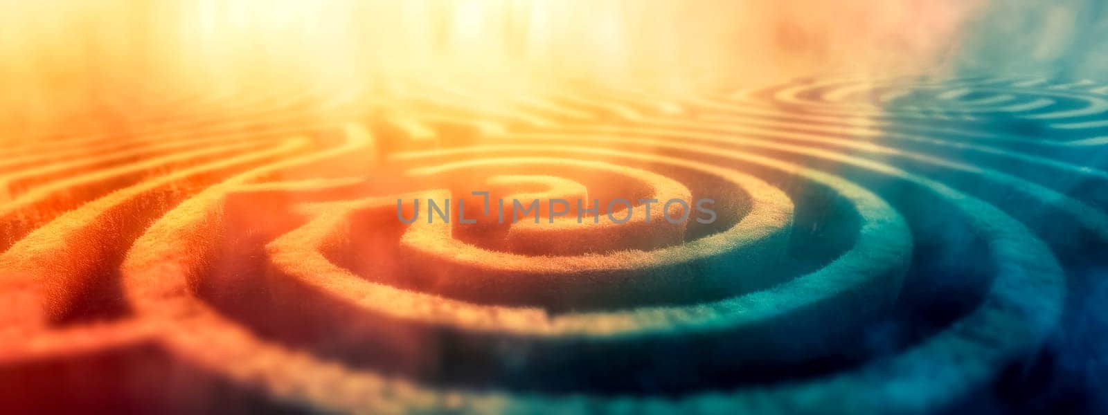 Luminous maze under a radiant light gradient, perfect for banners with copy space. by Edophoto