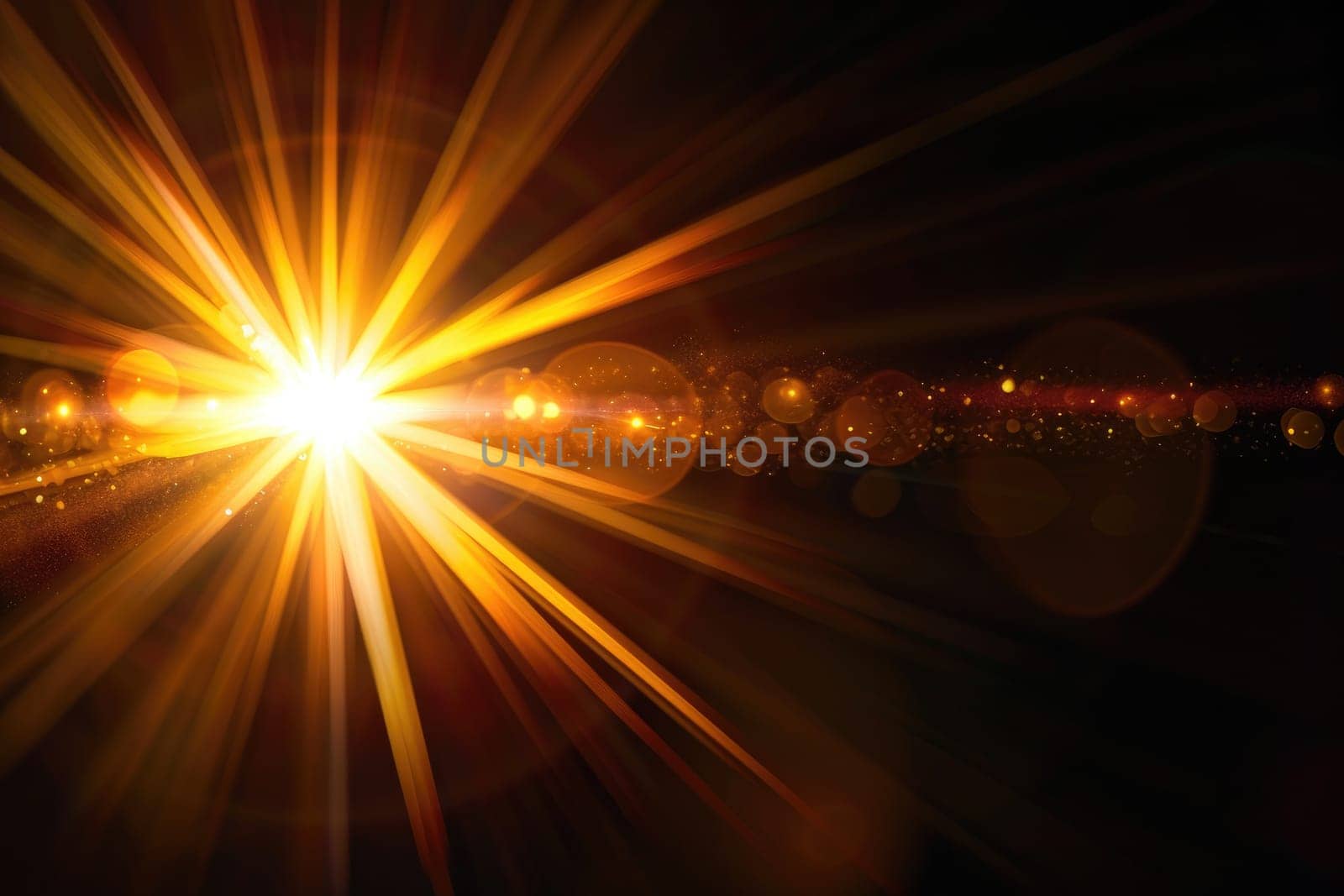 Lens flare, Shining sun glare rays. Background Generative AI by itchaznong