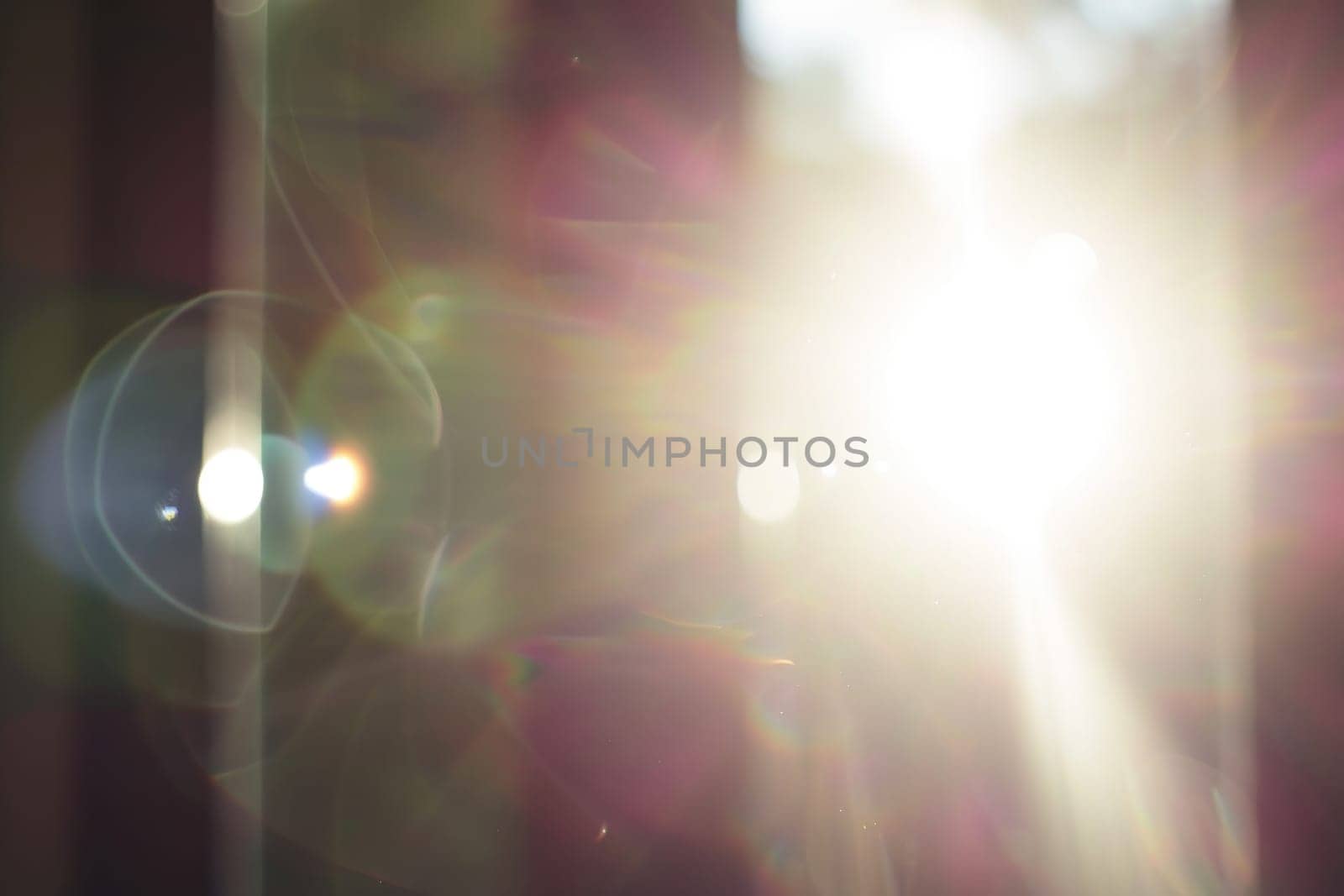 Lens flare, Shining sun glare rays. Background Generative AI by itchaznong