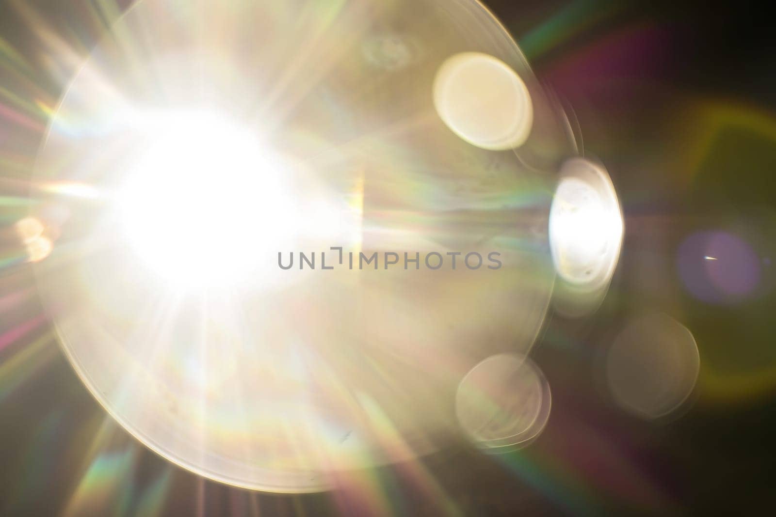 Lens flare, Shining sun glare rays. Background Generative AI.