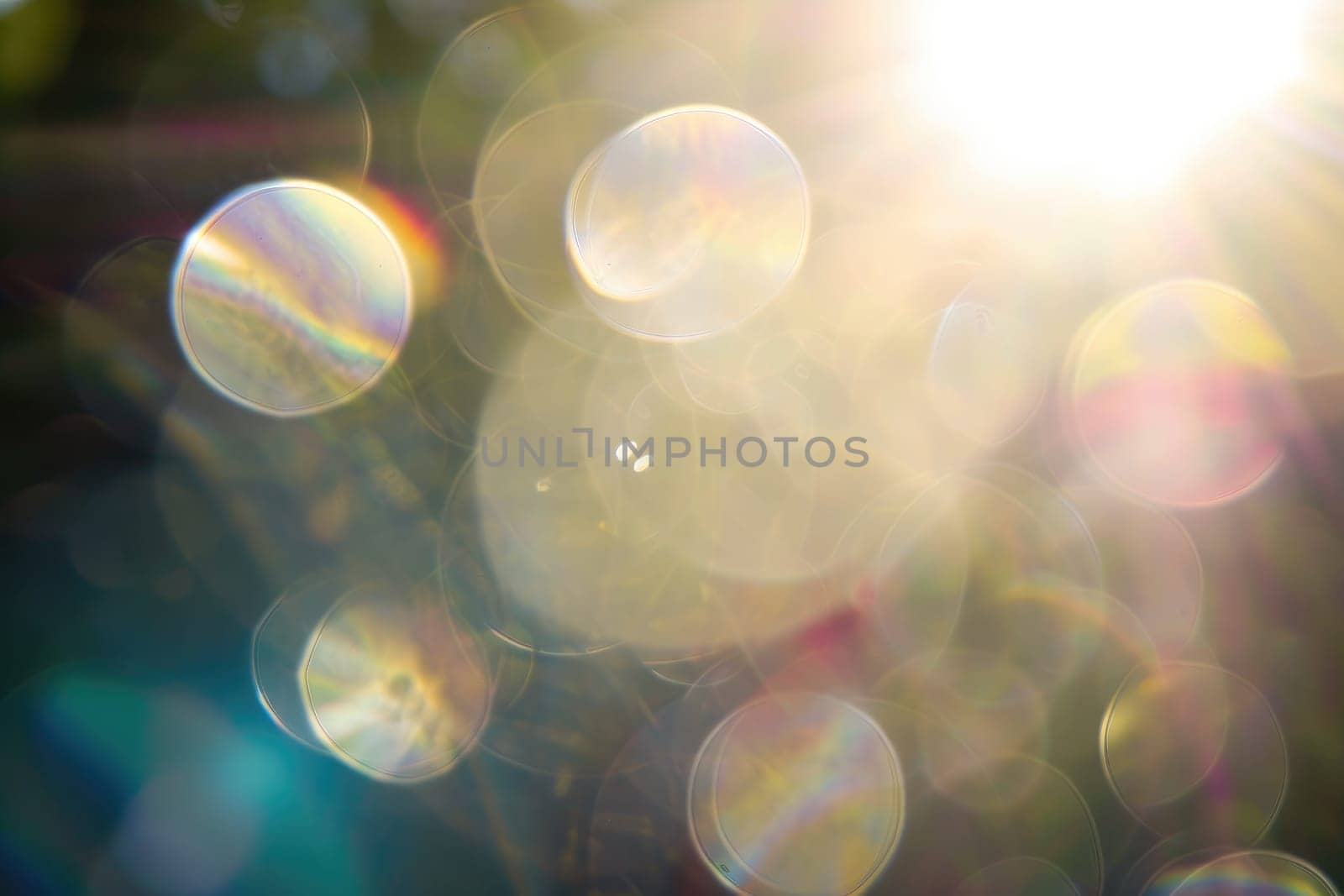 Lens flare, Shining sun glare rays. Background Generative AI by itchaznong