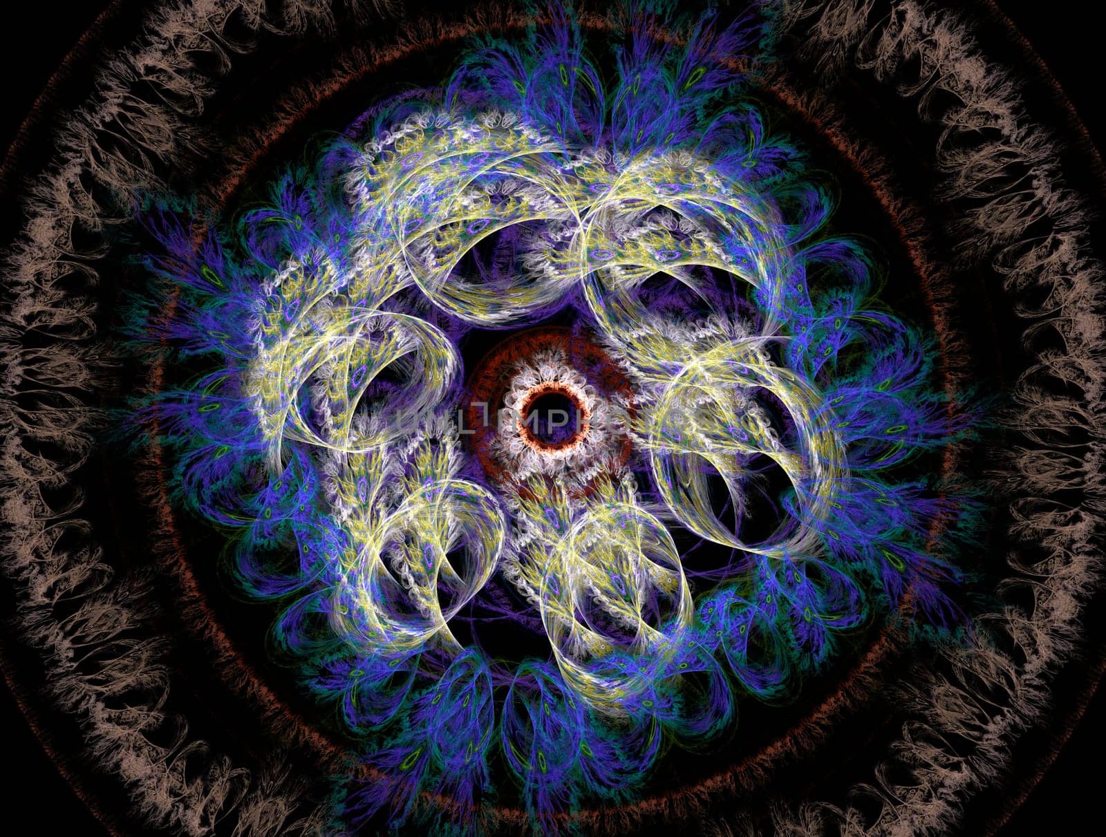 Imaginatory lush fractal texture image abstract background